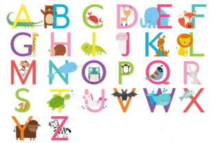 Animal Alphabet Clipart: Creative Uppercase Letter Sets