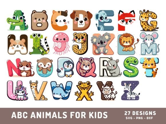 Animal Alphabet SVG: Your Go-To for Cute ABC Clipart