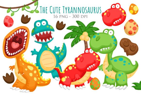 Animal Dinosaur Trex Cartoon Vector Art: A Roaringly Good Clipart Set
