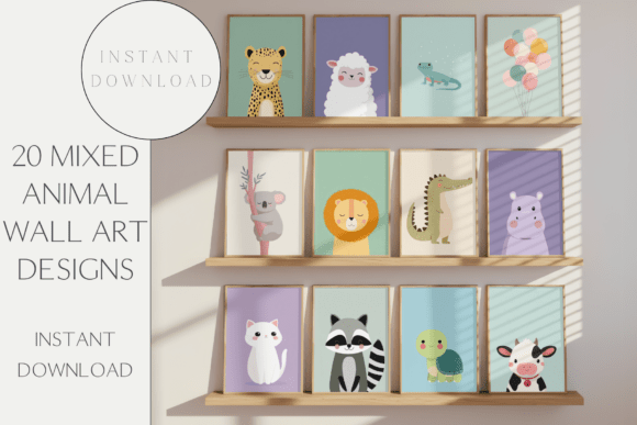Animal Mix Nursery Wall Art: 20 Charming Designs for Every Space