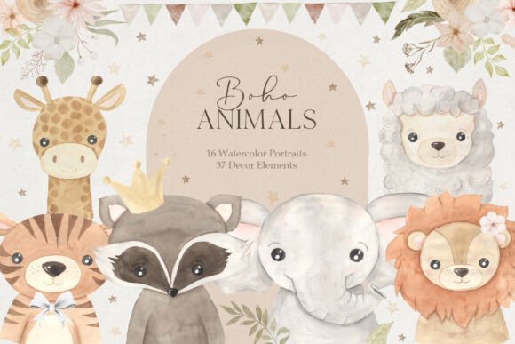 Boho Animal Portraits Watercolor Clipart: A Designer's Guide