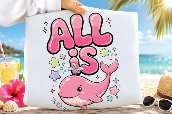 Capture Playful Charm with the All is Whale Preppy Ocean Animal PNG