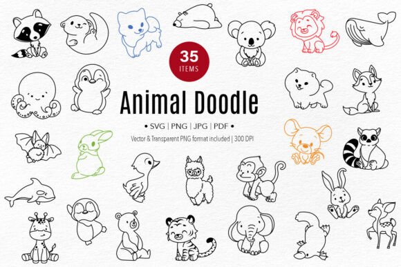 Charming Animal Doodles: A Designer's Guide to This Clipart Bundle