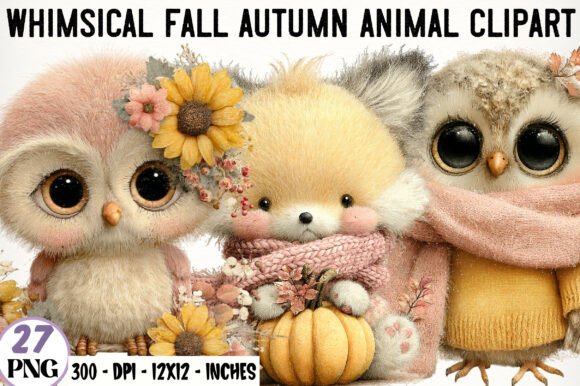 Charming Autumn Critters: Unlocking Creative Magic with This Clipart Set