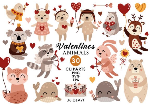 Charming Valentine Animals Clipart for Your Projects