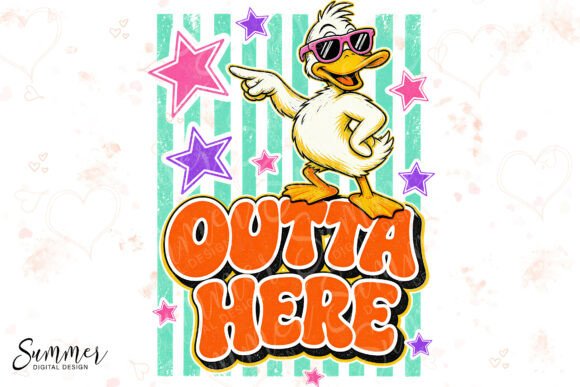 Duck Outta Here: A Retro Pun for Trendy Graphics