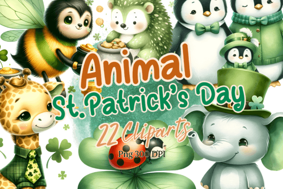 Enchanting Watercolor Animal St. Patrick's Day Clipart for Creative Projects