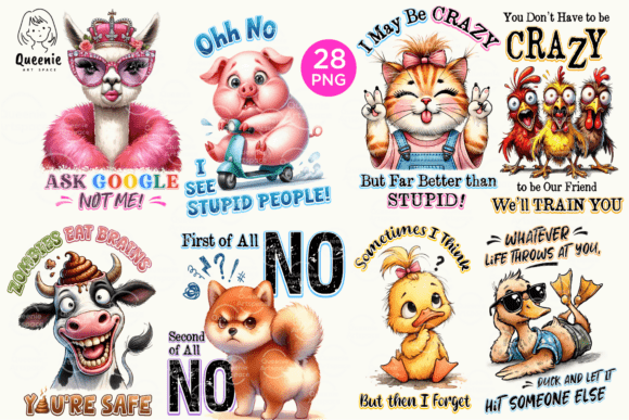 Farm Animal with Sarcastic Quotes: A Design Asset with Bite