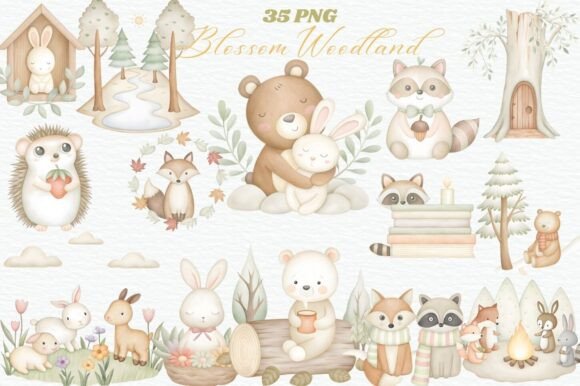 Forest Friends Woodland Animal Clipart: A Whimsical Design Asset
