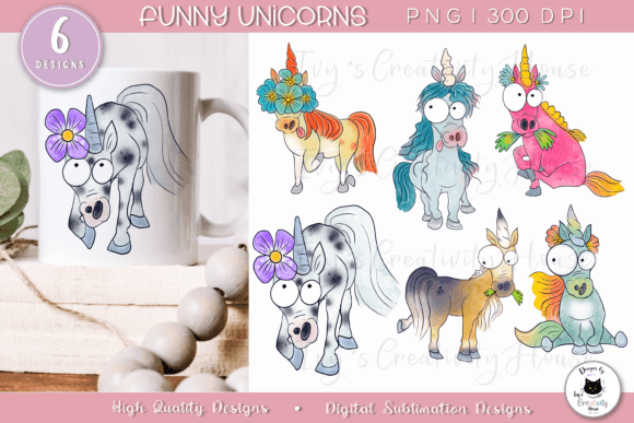 Funny Unicorn Clipart for Creative Branding and Design