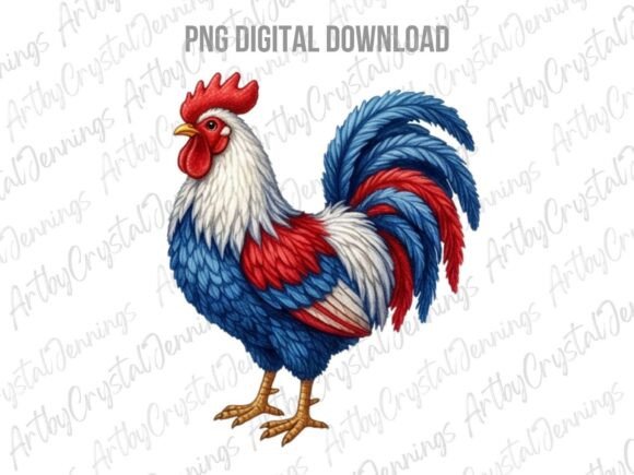 USA Patriotic Farm Rooster Animal PNG: A Versatile Design Asset