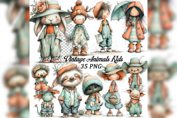 Whimsical Summer Animal Kids Clipart: A Sunny Design Toolkit